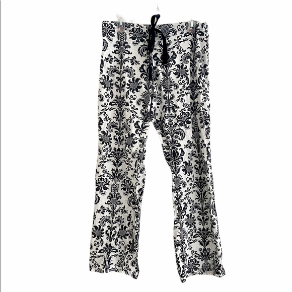 Black & white floral lightweight pajama pants S/M
